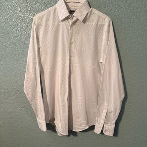 Express Men's Slim Fit Polka Dot Dress Shirt. XS